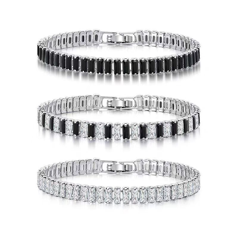 Titanstahl Zirkon Armband Edelstahl Tennisarmband Herren Damen Schmuck_voghion.com