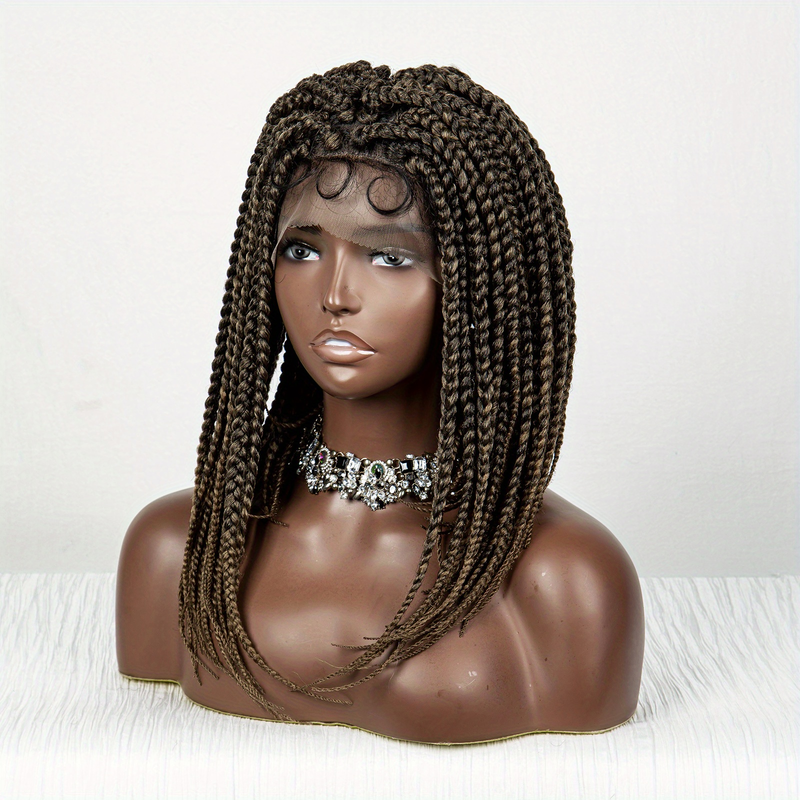 14 collu īsas, pītas parūkas ar mežģīnēm, rokām darinātas pītas parūkas ar mazuļu matiem, sintētiskās šķiedras pinuma parūkas sievietēm_voghion.com