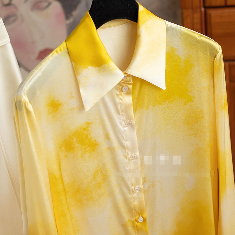 Camicia da donna stampata in finta seta da donna_voghion.com