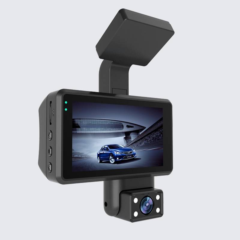 Vairavimo registratorius su didelės raiškos 1080P naktiniu matymu ir 360 laipsnių pasukamu objektyvu, skirtas dvigubam įrašymui automobilio priekyje_voghion.com