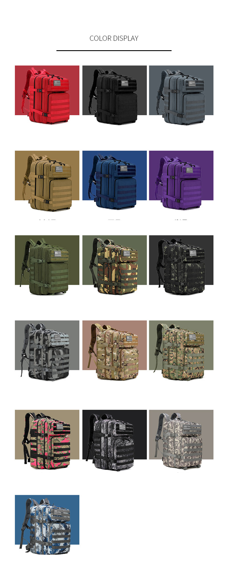Backpack Outdoor Tactical Backpack Sports Travel Mountain Hiking Camouflage High Capacity Cycling Backpack_voghion.com