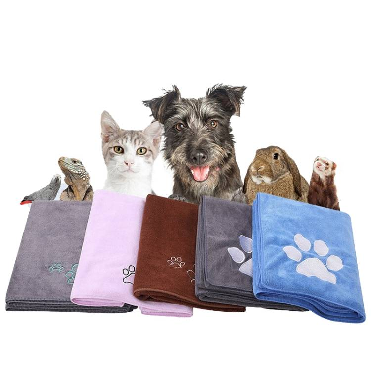 Asciugamano assorbente in microfibra per animali domestici, asciugamano per la pulizia del bagno di cani e gatti_voghion.com