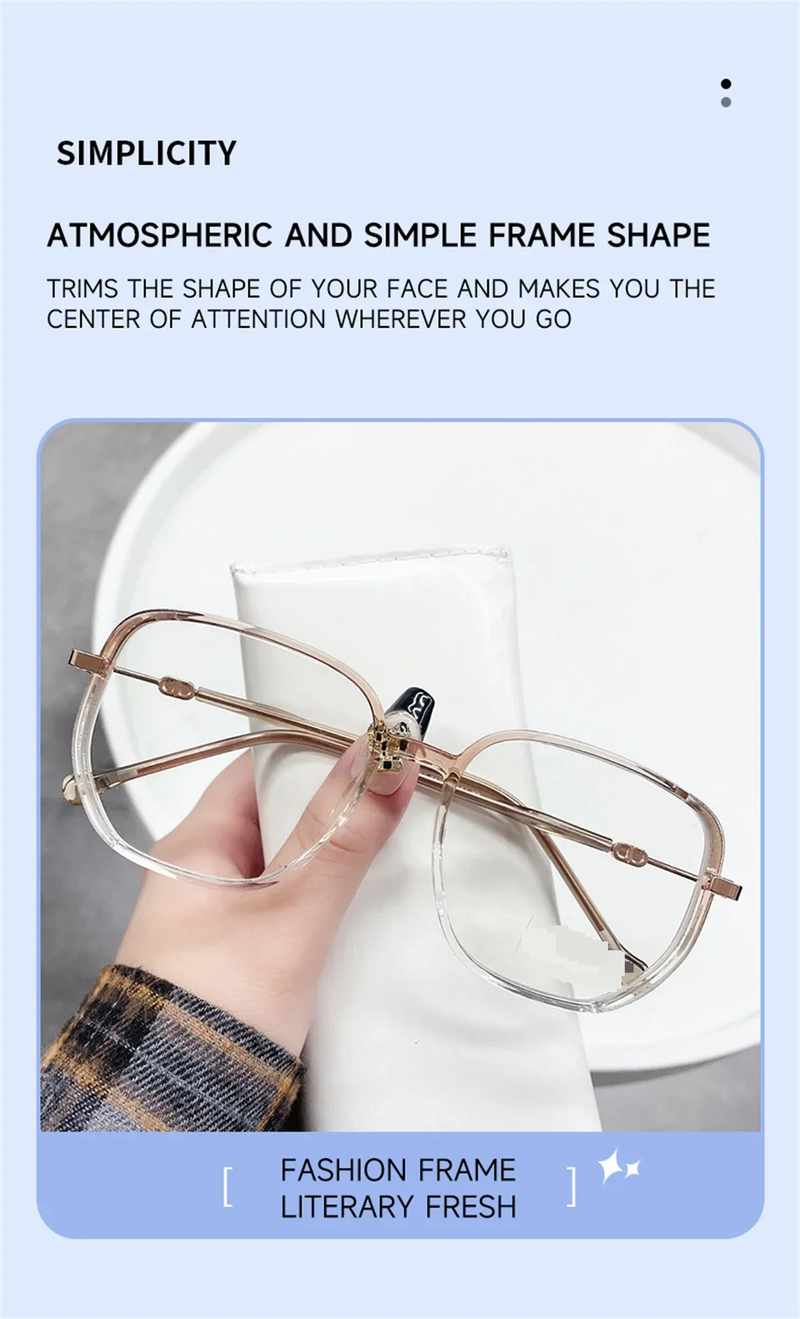 Occhiali da lettura con montatura quadrata in metallo retrò, alla moda estiva, occhiali da vista da donna, anti luce blu_voghion.com