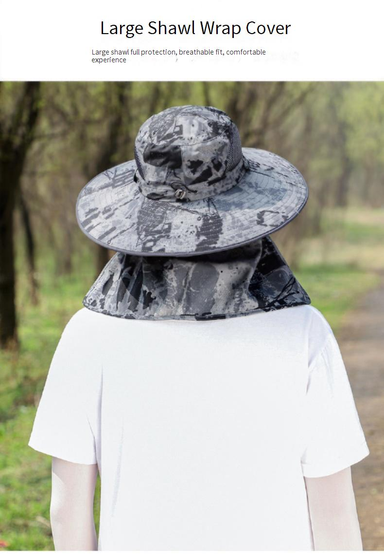 Unisex Outdoor Sun Hat With Face Cover - UPF 50+ UV Protection & Quick-Dry For Hiking/Fishing_voghion.com