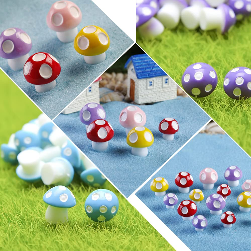YOUEN 100 piezas Mini Hongos de Resina Pequeños Hongos de Resina de Colores Figuras de Hadas Hongo de Jardín para el Hogar DIY Interior Exterior Jardín Paisaje Artesanía_voghion.com