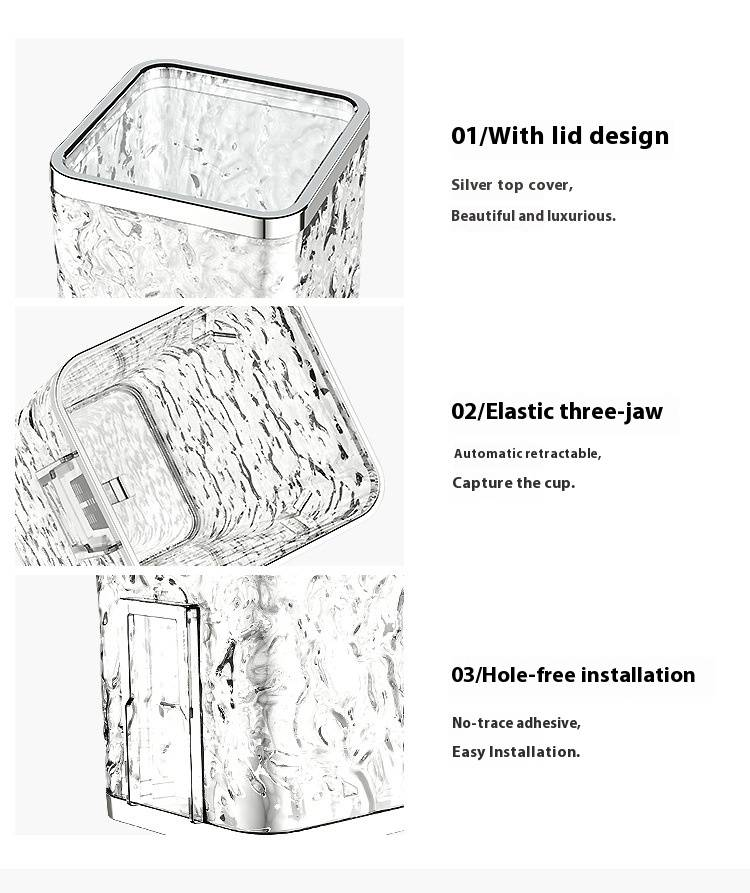 Elegante bekerdispenser voor aan de muur – hygiënische papieren bekerhouder zonder boren voor keuken/kantoor, transparant mat ontwerp (PET+ABS materiaal, haakbevestiging)_voghion.com