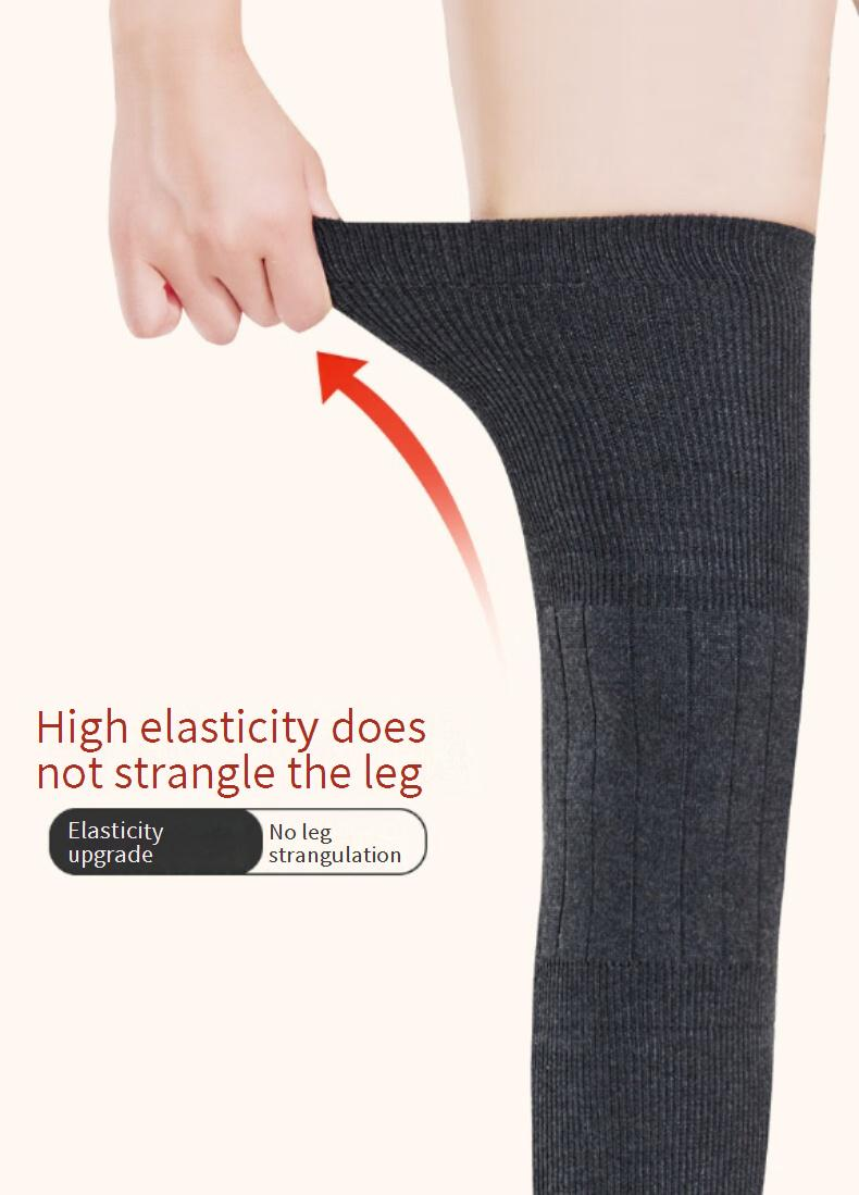 Genouillères thermiques pour femmes et hommes – Genouillères extra-longues doublées polaire pour temps froid, yoga et sports d'hiver (noir/beige/gris, M-XXL)_voghion.com