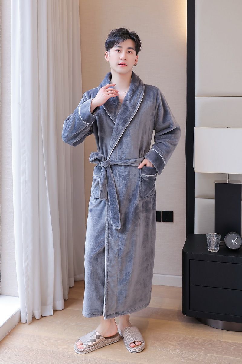 Luxury Flannel Robe For Women & Men - Ultra Soft Fleece Bathrobe With Long Sleeves Cozy Winter Sleepwear Couples Matching Loungewear In Elegant Colors_voghion.com