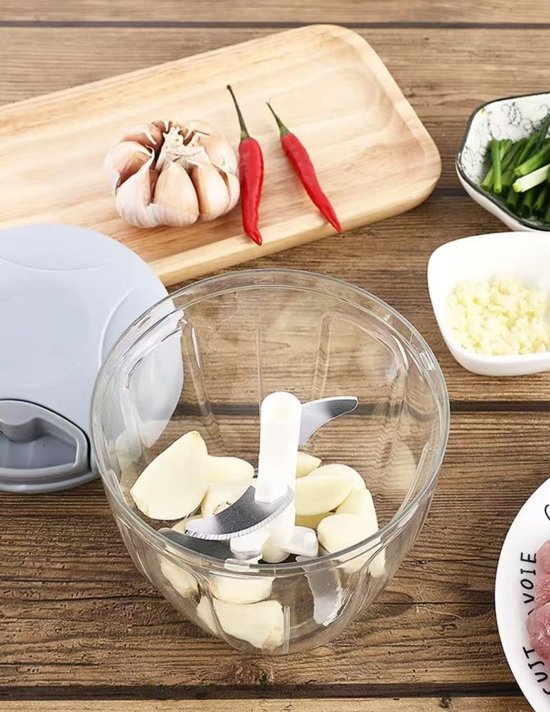 Multi-functional Kitchen Vegetable Cutter, Baby Food Processor, Meat Grinder, Manual Garlic Press, Household Garlic Puller_voghion.com