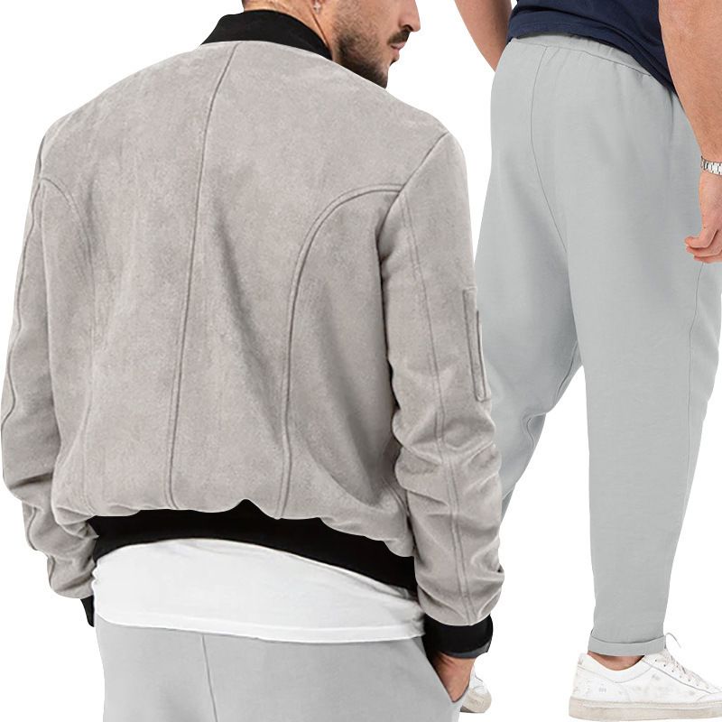 Ensemble 2 pièces décontracté pour hommes, ensemble veste et pantalon de qualité personnalisée, tendance, automne-hiver, 2024_voghion.com