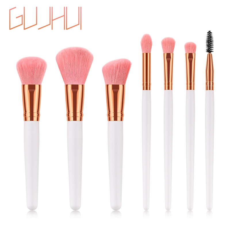 Set di pennelli per trucco da 7 pezzi, platino, lana imbottita, pennello per cipria, strumenti di bellezza _voghion.com