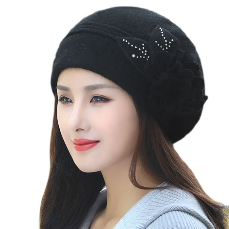 Mode Damen Winter Strickmütze Französisch Baskenmützen Weich und bequem_voghion.com