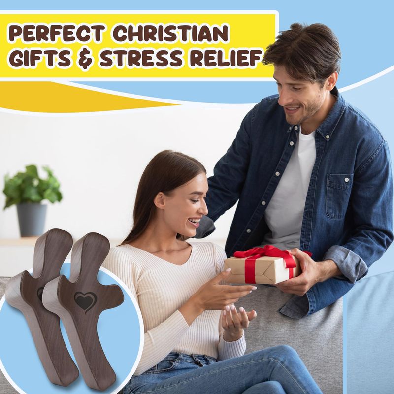 Hot-Selling Wooden Church Easter American Walnut Hand Piece Thumb Cross_voghion.com