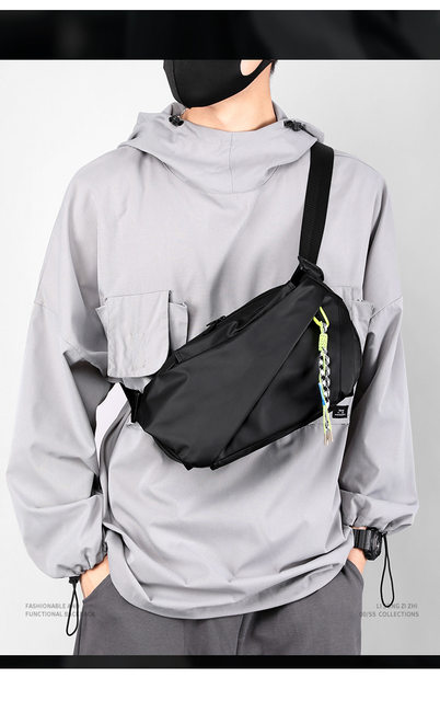 Herr Axelbröstväska Nylon Vattentät Utomhus Sport Löpning Cykling Bältesväska Stor kapacitet Resetelefonväska Messenger Bag_voghion.com