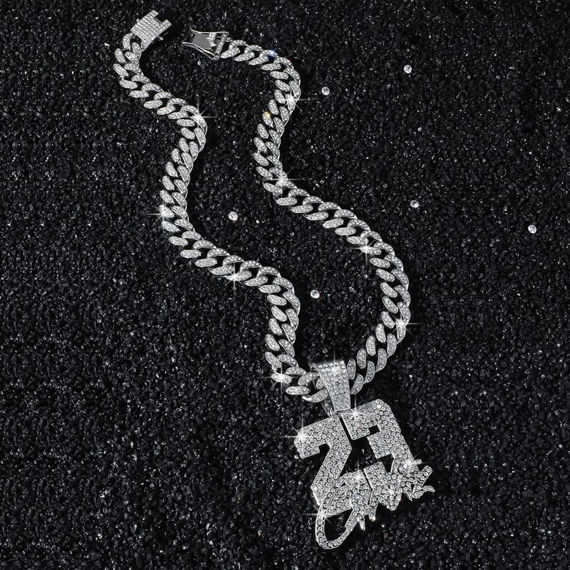 Collana con ciondolo numero 23 in stile hip-hop da uomo, nuova in Europa e America_voghion.com