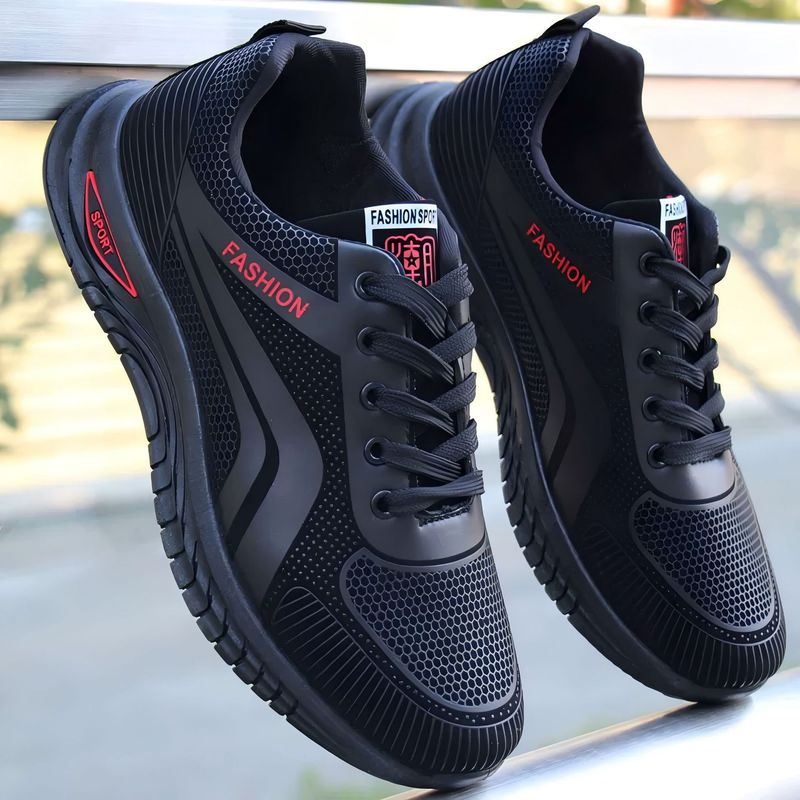 TerraStride Spring Waterproof Non-Slip Sports New Leather Men's Work Casual Running Soft Sole Shoes_voghion.com