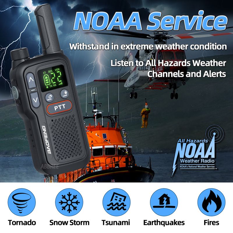 2PCS Baofeng BF-T18 Mini Dual PTT Walkie Talkies PMR FRS NOAA Portable Flashlight VOX Long Range Two Way Radio_voghion.com