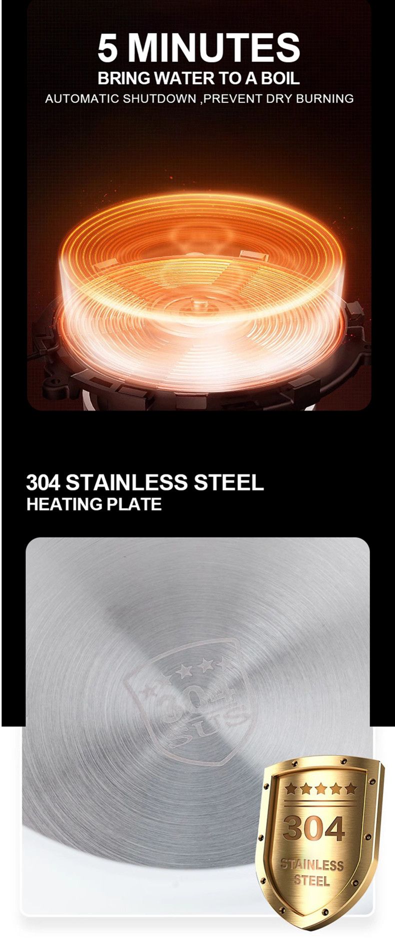 Mini bouilloire pliable 220 V 0,6 L Chauffe-eau portable 600 W Bouilloire électrique à compression en silicone Bouilloire domestique facile à transporter_voghion.com