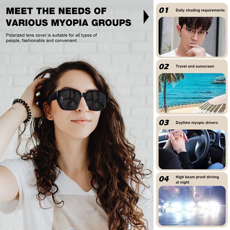 Nouveautés 2024 Nouvelle Mode Lunettes de Soleil Polarisées Couvrant la Myopie Lunettes de Vue Portables Hommes Femmes Vintage Pêche Conduite_voghion.com