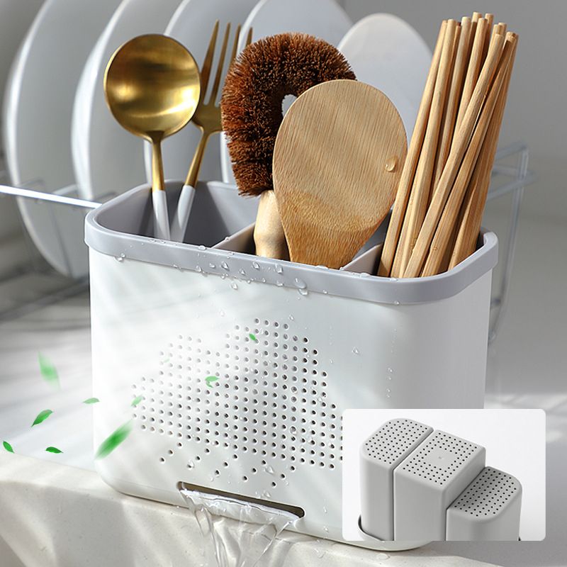 Kitchen Double Layer Drain Chopsticks Cage Multifunction Cutlery Hollow Drainer Storage Rack Knife Holder Tableware Organizer_voghion.com