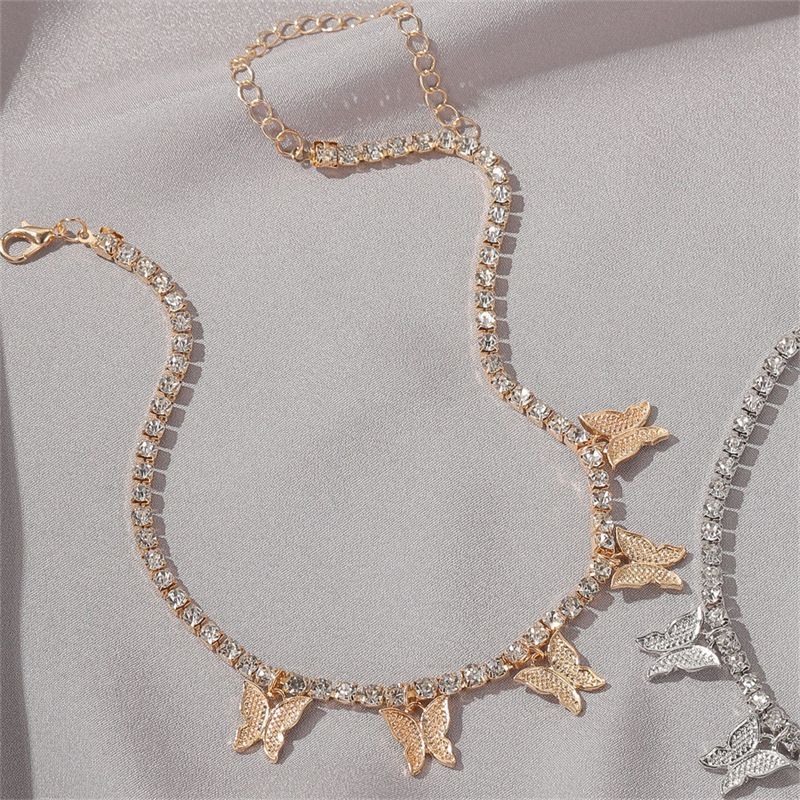 Collana con ciondolo cubano a farfalla con strass 2023, stile hip-hop, girocollo corto_voghion.com