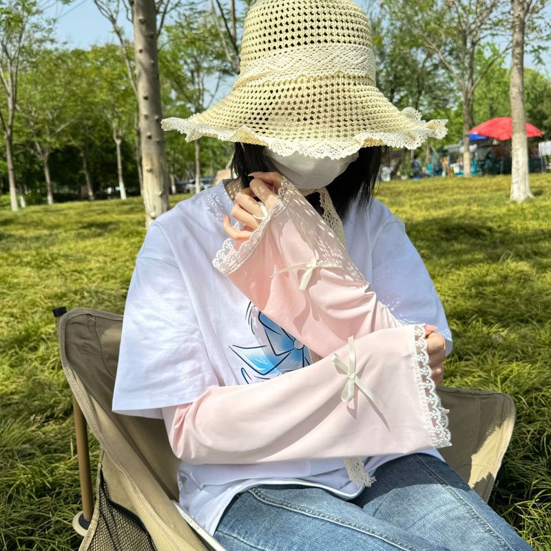 Gants d'extérieur fins et respirants pour femmes, protection solaire d'été, manches amples_voghion.com