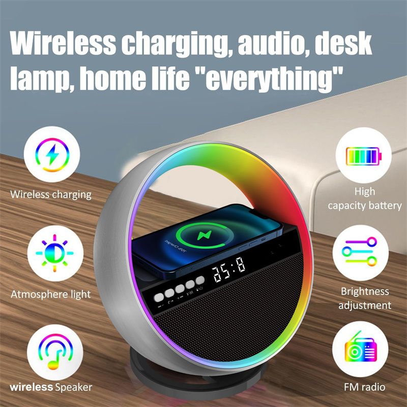 2024 Nieuwe multifunctionele RGB draadloze nachtlader Bluetooth-luidspreker Grote G-sfeerverlichting Woondecoratie_voghion.com