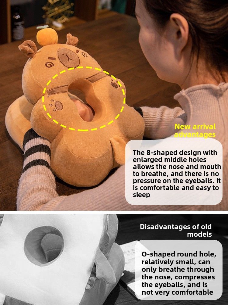 Cuscino per dormire in seta ghiacciata per bambini, per studenti delle scuole elementari, Kapibara Office Nap Artifact_voghion.com