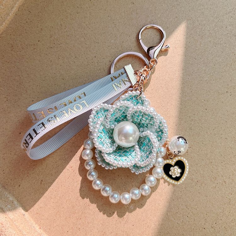 Koreanesch Versioun Pärel Element Camellia Keychain Sak Unhänger kreativ onofhängeg entworf Wueren_voghion.com
