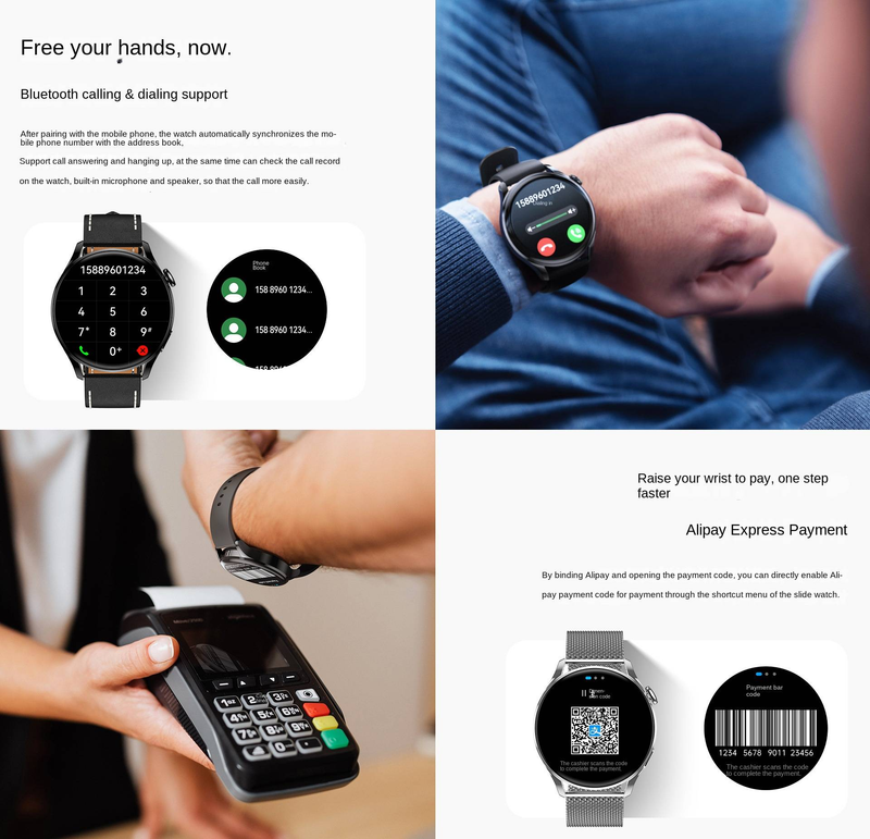 Huaqiangbei GT3Pro intelligent Bluetooth-opkaldspulsmåling med offline betalingsadgangskontrol NFC-sportsur_voghion.com