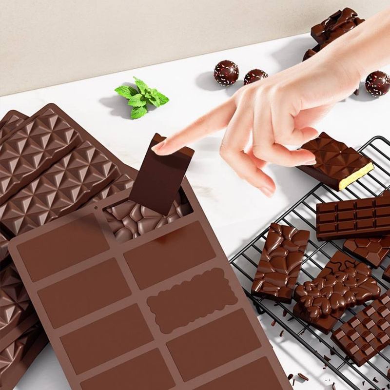 1 moule à chocolat en silicone rectangulaire de qualité alimentaire en silicone pour la cuisine et la pâtisserie_voghion.com