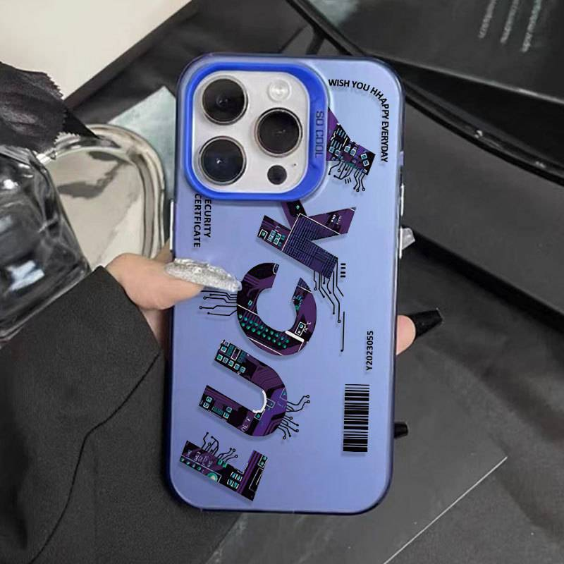 Applicable To Mobile Phone Case Simple English Phone14Promax Mobile Phone Case Suitable For 13/12/15 Blu-ray Tide Protective Cover_voghion.com