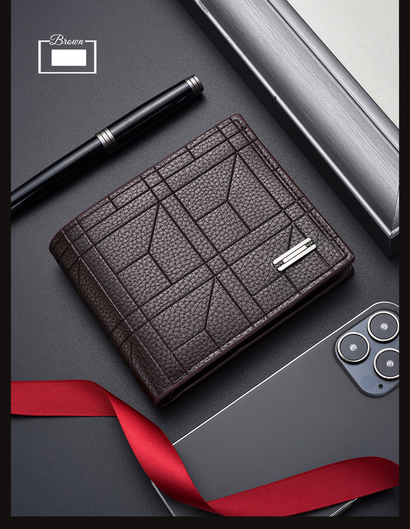 Portafoglio da uomo, corto, con porta carte di credito integrato per patente di guida, monete, marchio alla moda, portafoglio da uomo multifunzionale_voghion.com