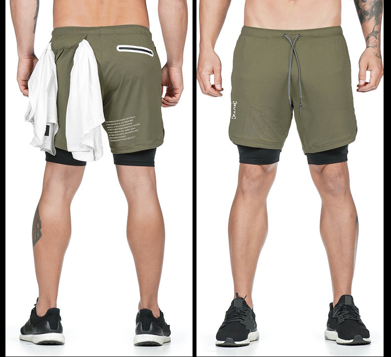Pantaloncini da allenamento ad asciugatura rapida da uomo - Pantaloncini da allenamento 2 in 1 con fodera in rete per boxe e palestra (tessuto traspirante, cucitura interna di 18 cm, taglie dalla S alla 3XL, vari colori)_voghion.com