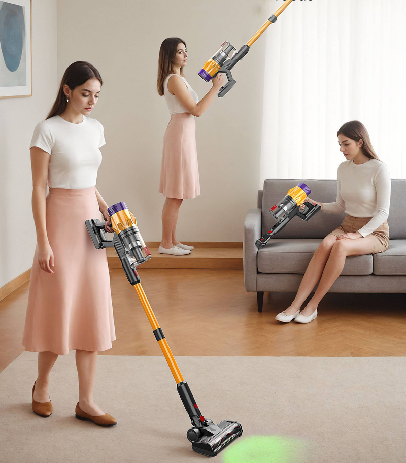 4-in-1 Handheld Vacuum Cleaner,Upright Cordless Vacuum Cleaner With LCD Screen, Suitable For Home, Car, Carpet, Pets, Hair, Ideal As A Gift._voghion.com