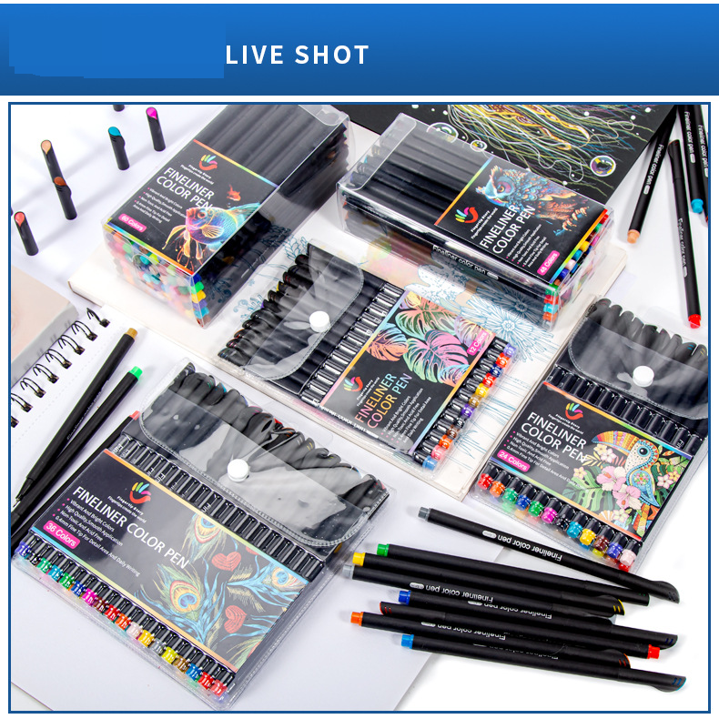 Markierungsstifte, Farbhakenstift, Einzelkopf, schnelltrocknend, wasserbasierter Nadelstift, 0,4 mm Faser, feiner Kopf, Kunststudentenpinsel, waschbar_voghion.com