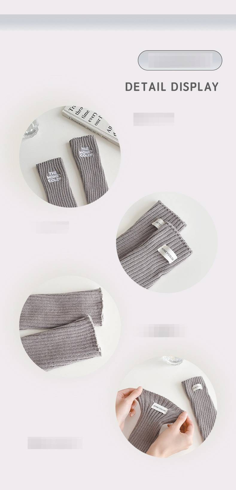 Damen Herbst und Winter Neue einfarbige Buchstaben bestickte Damensocken Dickes Nadeltuchetikett All Match Ins Style Damen Wadensocken_voghion.com