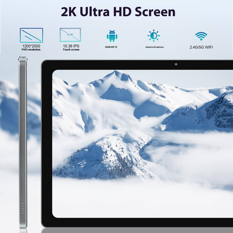 4G LTE Android Tablet – Octa-Core ARM-Prozessor, 2K IPS-Display, 6 GB RAM + 128 GB Speicher, Dual-SIM, GPS, Bluetooth, Smart Business & Gaming Tablet_voghion.com