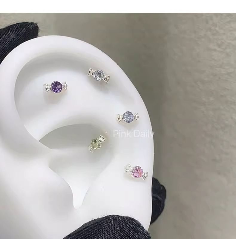 Orecchini a perno a forma di conchiglia, eleganti e versatili, di alta qualità, a forma di mini osso di caramella, super fata, non necessitano di rimozione._voghion.com