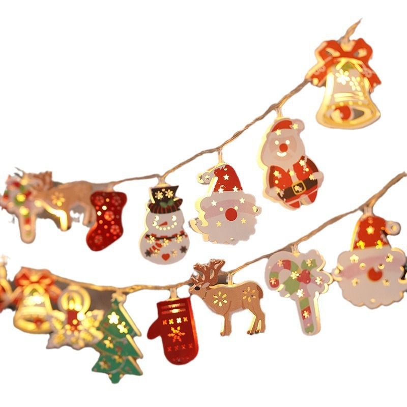 Cross-Border Decoration LED String Party Supplies Iron Art Santa Claus Snowman Christmas Atmosphere Lights_voghion.com