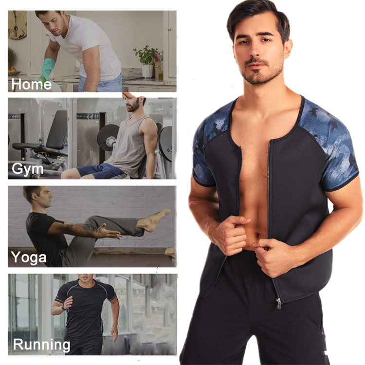 Body Shaper da uomo Tuta da sauna Camicia da sudore Biancheria intima dimagrante Camicia per dimagrire Bruciatore di grasso Allenamento Canotta termica_voghion.com