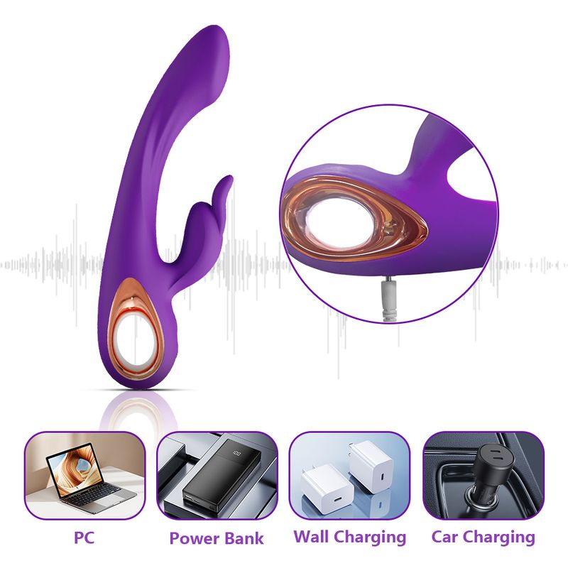 Weibliche G-punkt Starke Vibration Silikon Kaninchen Dual Vibration Massage AV Masturbator Erwachsene Produkte Heißer Verkäufer_voghion.com