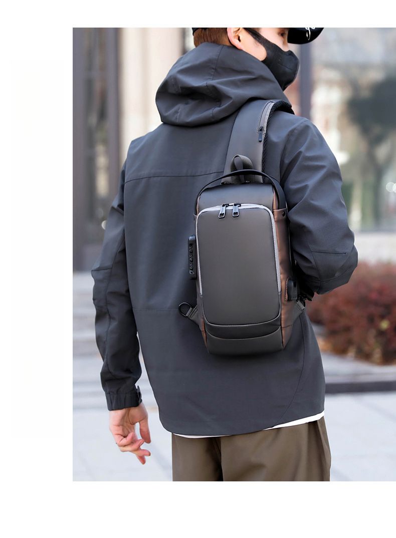 Nuova borsa a tracolla unisex semplice e casual da esterno con lucchetto per password multifunzionale e antifurto_voghion.com
