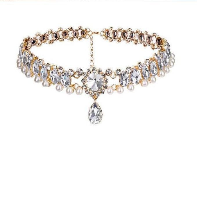Collana girocollo di lusso con luce di cristallo esagerata, catena per clavicola da donna alla moda_voghion.com