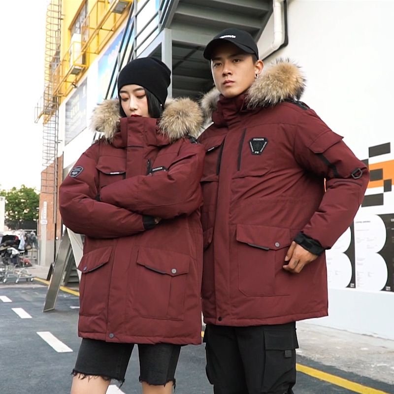Ropa de hombre Chaqueta de algodón de seda para hombre Estilo coreano moda casual marca de moda parka suelta invierno pareja ropa de trabajo pato blanco Chaqueta de algodón de seda para hombre_voghion.com
