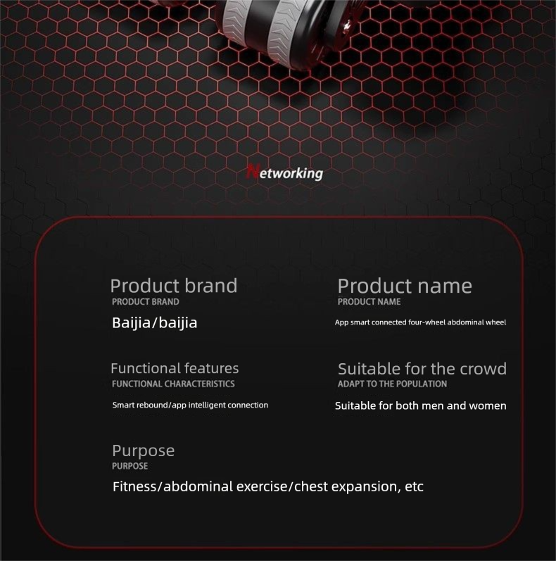 Supporto per gomito con rimbalzo automatico, ruota per muscoli addominali a quattro ruote, attrezzatura per il fitness per la perdita di grasso addominale per uso domestico_voghion.com