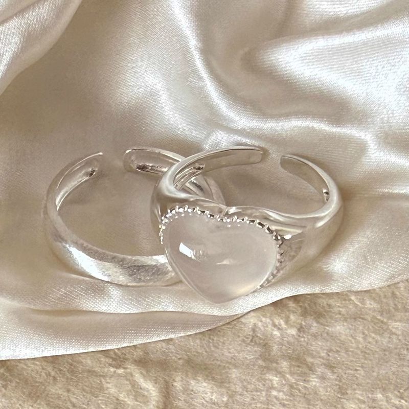 High-Value Elegant Niche Design Super Fairy Heart Light Luxury Versatile High-End Index Finger Ring Adjustable_voghion.com