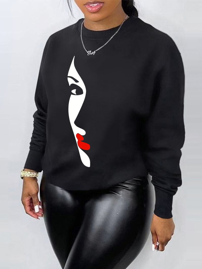 Fashion women's clothing, long-sleeved printed thick sweater, sexy and casual_voghion.com