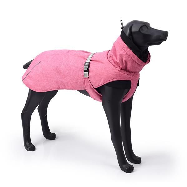 New Style Dog Winter Jacket with Waterproof Warm Polyester Filling Fabric-(pink, size L)_voghion.com