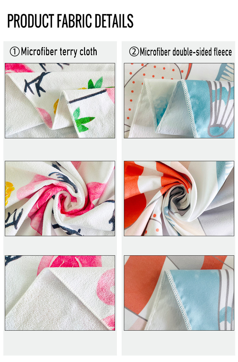 Rannarätik, kiiresti kuivav, telkimis-, spordi-, pehme ja kerge mikrokiust rätik, jõusaali-, reisirätik, päikeseloojangu- ja rannalehed, koomiksitriibud_voghion.com